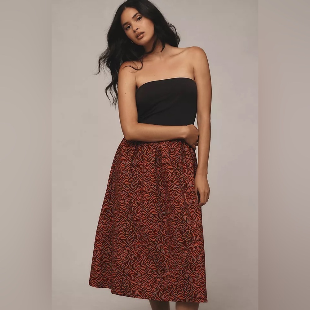 Nation LTD Gabbriette Strapless Dress in Abstract Swirl